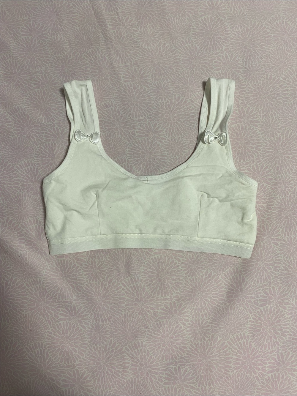 Comfort Stretch Wireless White Crop Bras with Wide Straps